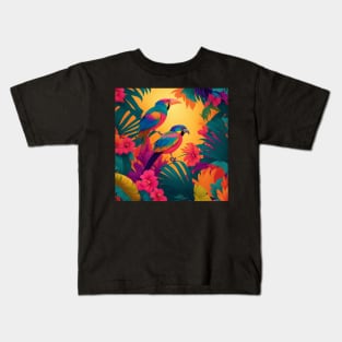 Tropical Jungle Haven Kids T-Shirt